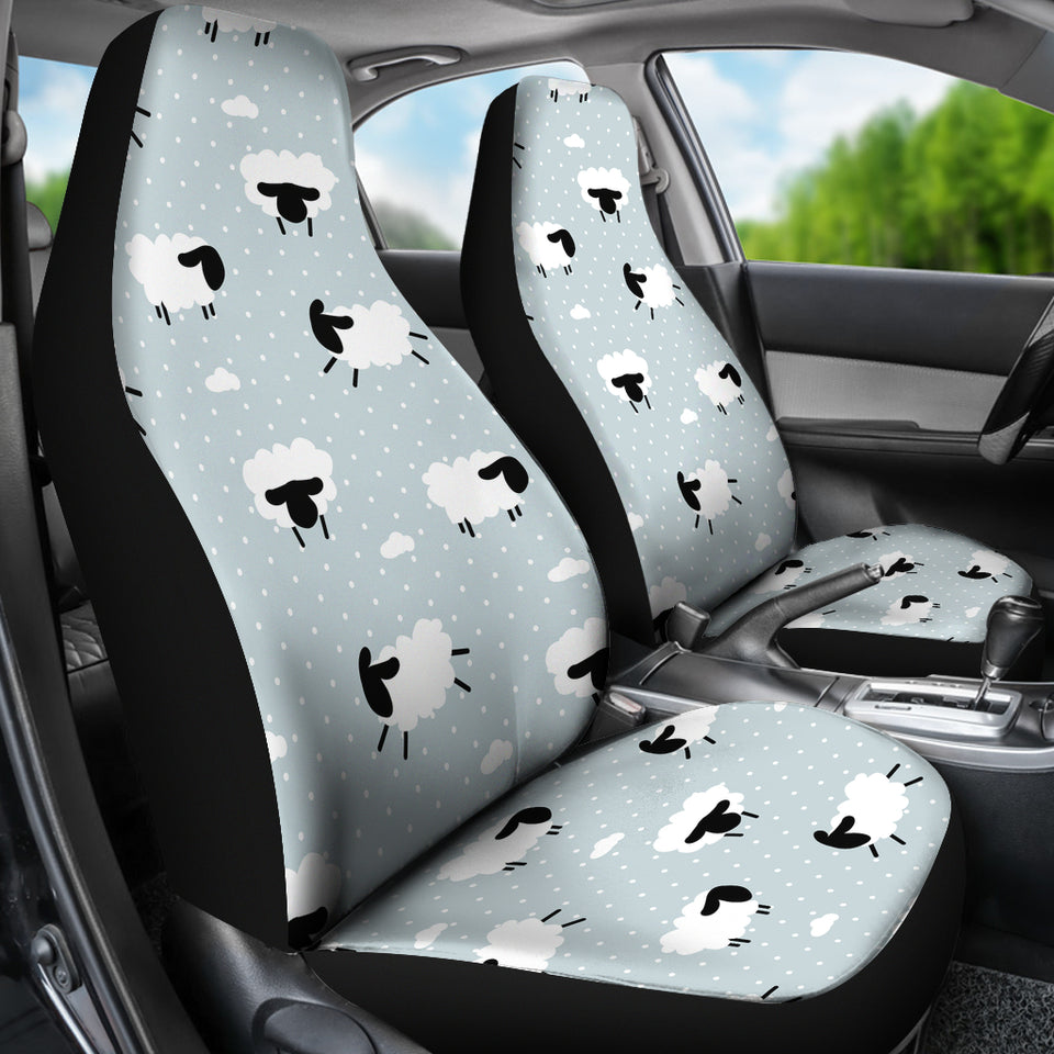 Sheep Polka Dot Cloud Pattern  Universal Fit Car Seat Covers