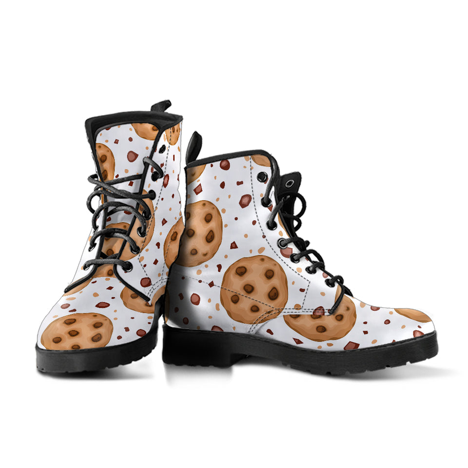 Chocolate Chip Cookie Pattern Leather Boots