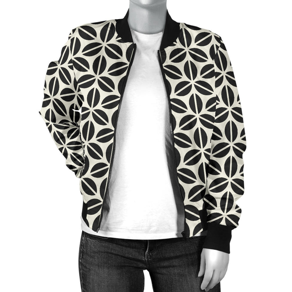Coffee Bean Abstract Modern Pattern Women'S Bomber Jacket