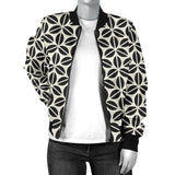 Coffee Bean Abstract Modern Pattern Women'S Bomber Jacket