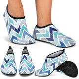 Zigzag  Chevron Blue Pattern Aqua Shoes