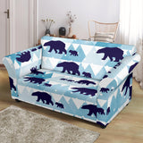 Polar Bear Winter Snow Pattern Loveseat Couch Slipcover