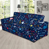 Music Notes Pattern Print Design 03 Sofa Slipcover