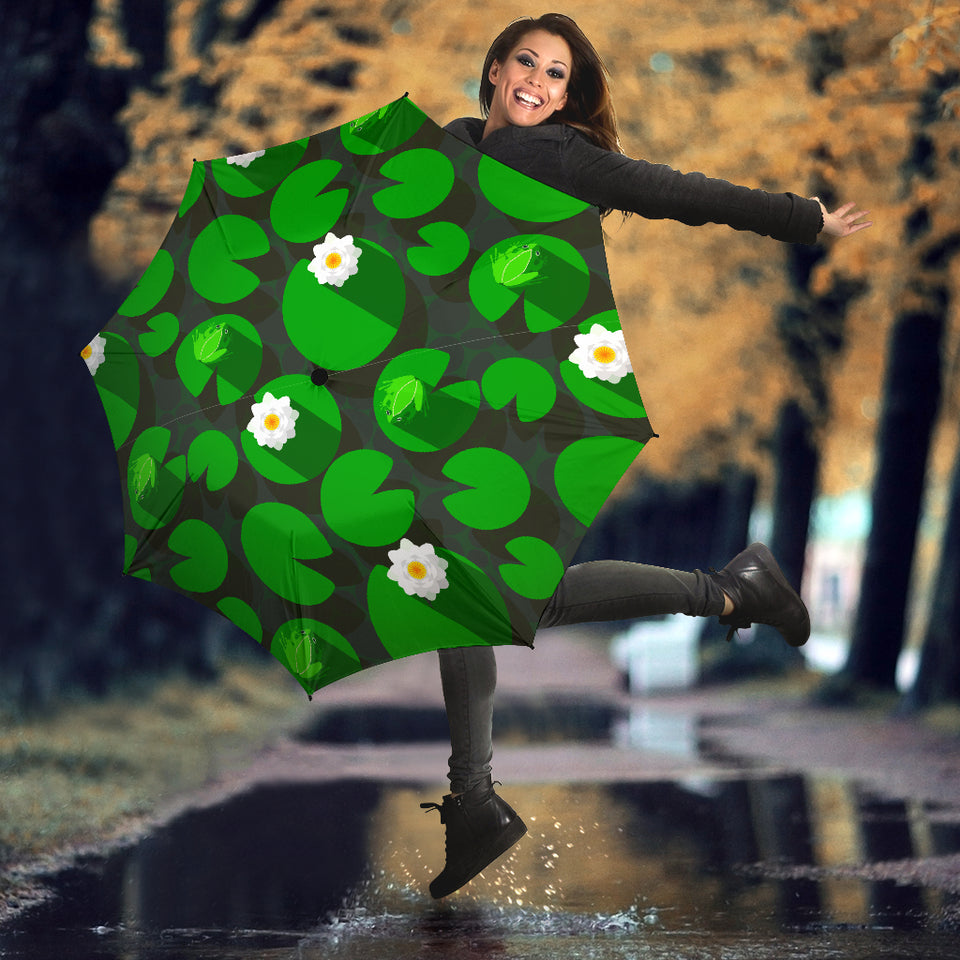 Frog Waterlily Pattern Umbrella