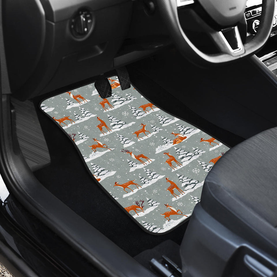 Beautiful Deers Winter Christmas Front Car Mats