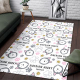 Siberian Husky Design Pattern Area Rug