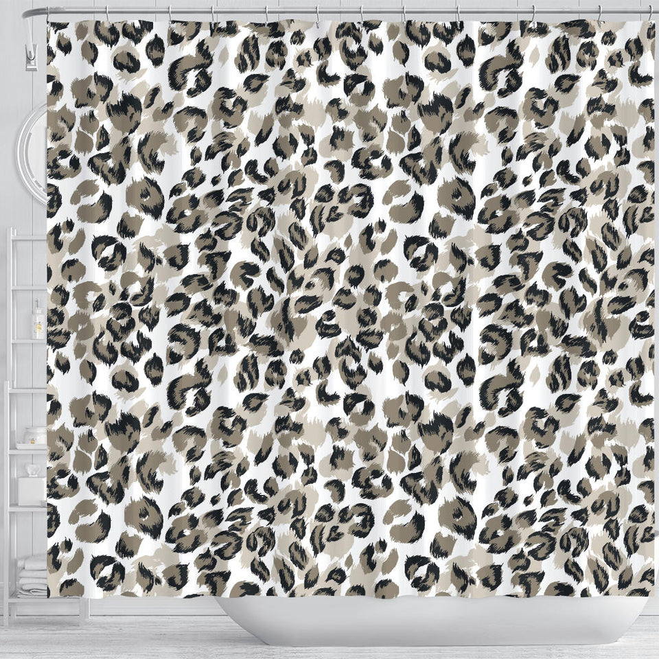 Leopard Skin Print Pattern Shower Curtain Fulfilled In US
