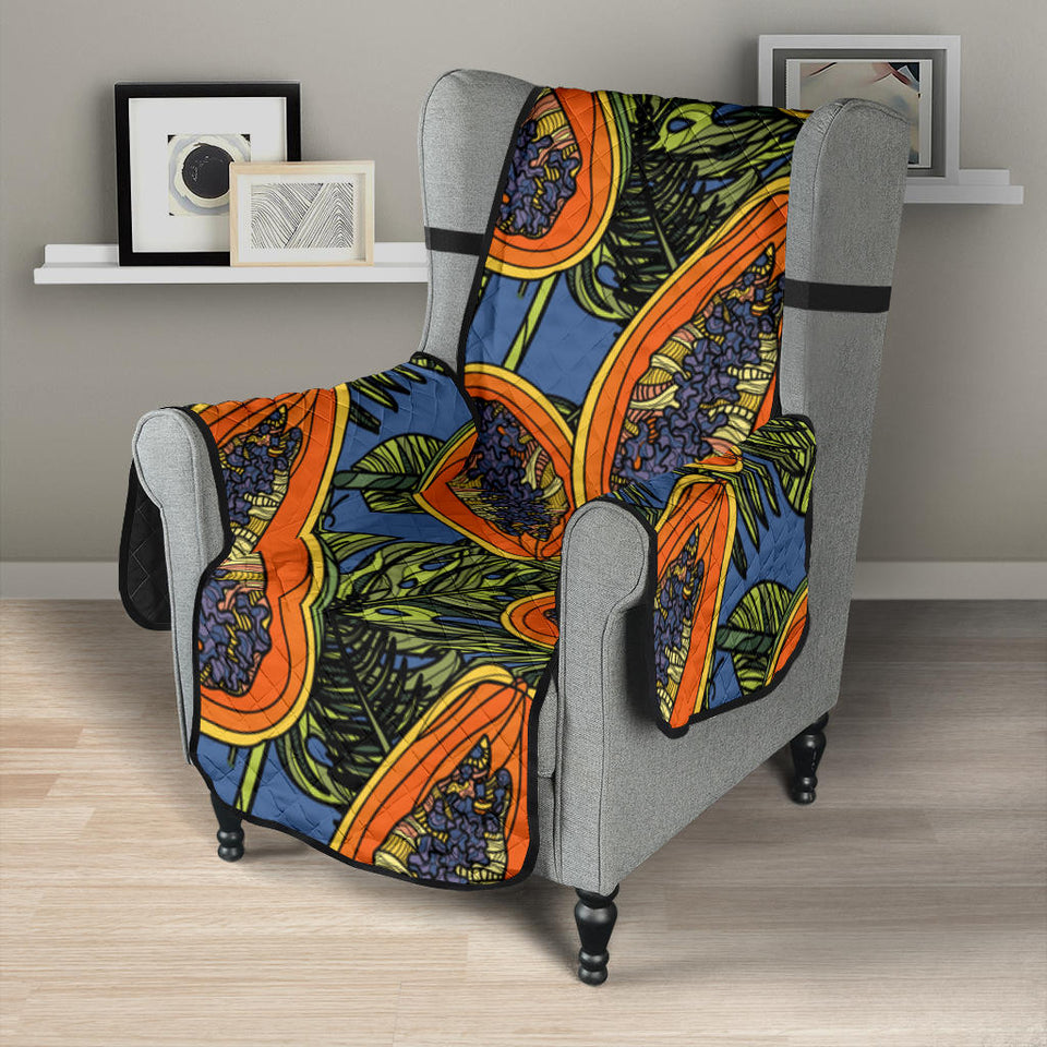 Colorful papaya tropical leaves Chair Cover Protector