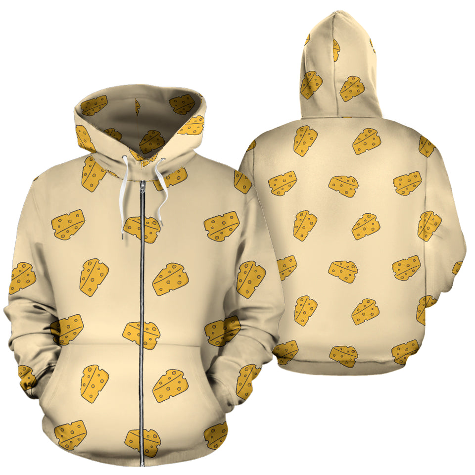 Cheese Pattern Zip Up Hoodie
