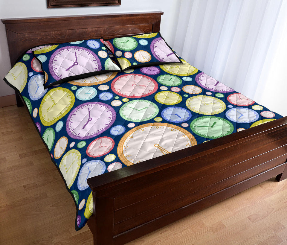 Colorful clock background Quilt Bed Set