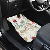 Bicycle Pattern Print Design 05 Front and Back Car Mats