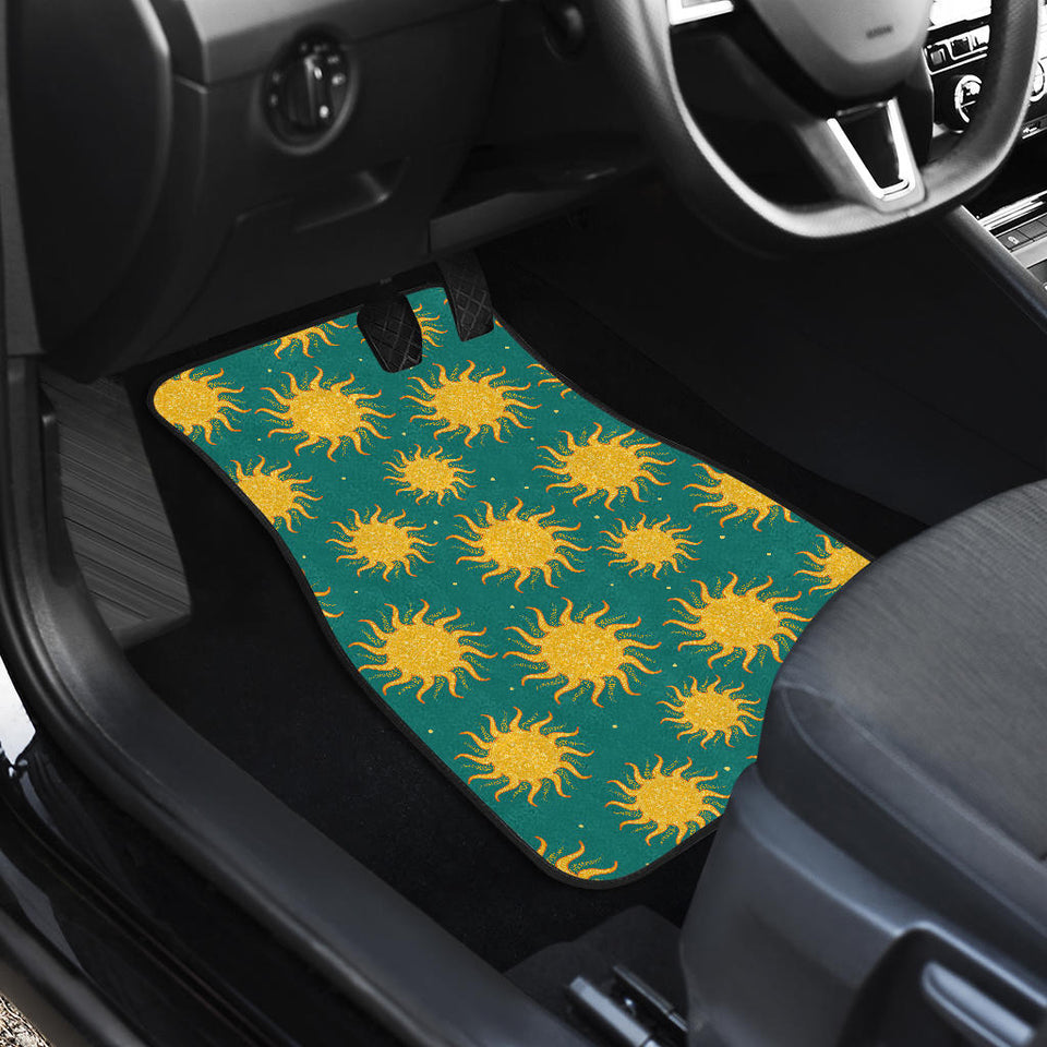Sun Green Background Front Car Mats