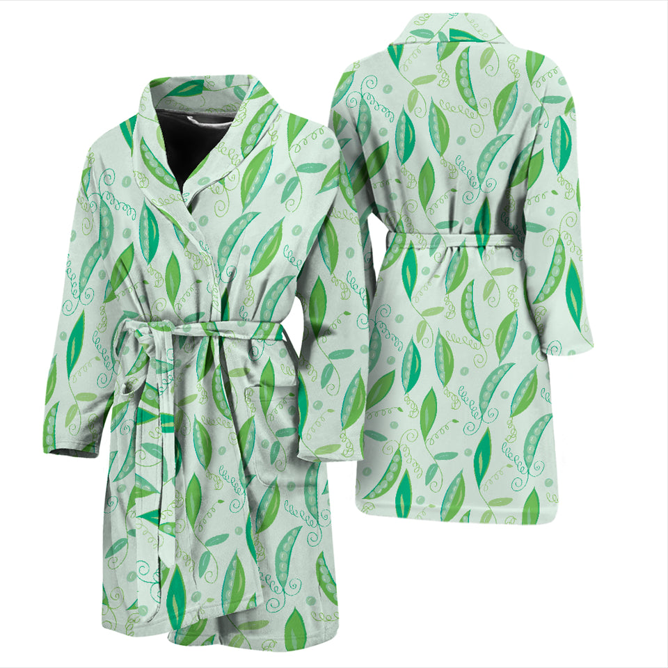 Green Peas Pattern Print Design 01 Men's Bathrobe