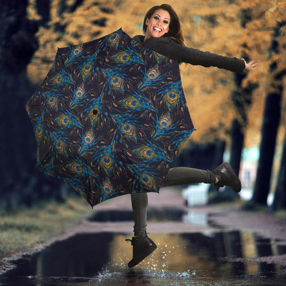 Beautiful Peacock Feather Pattern Umbrella