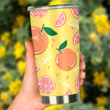 Grapefruit Yellow Background Tumbler