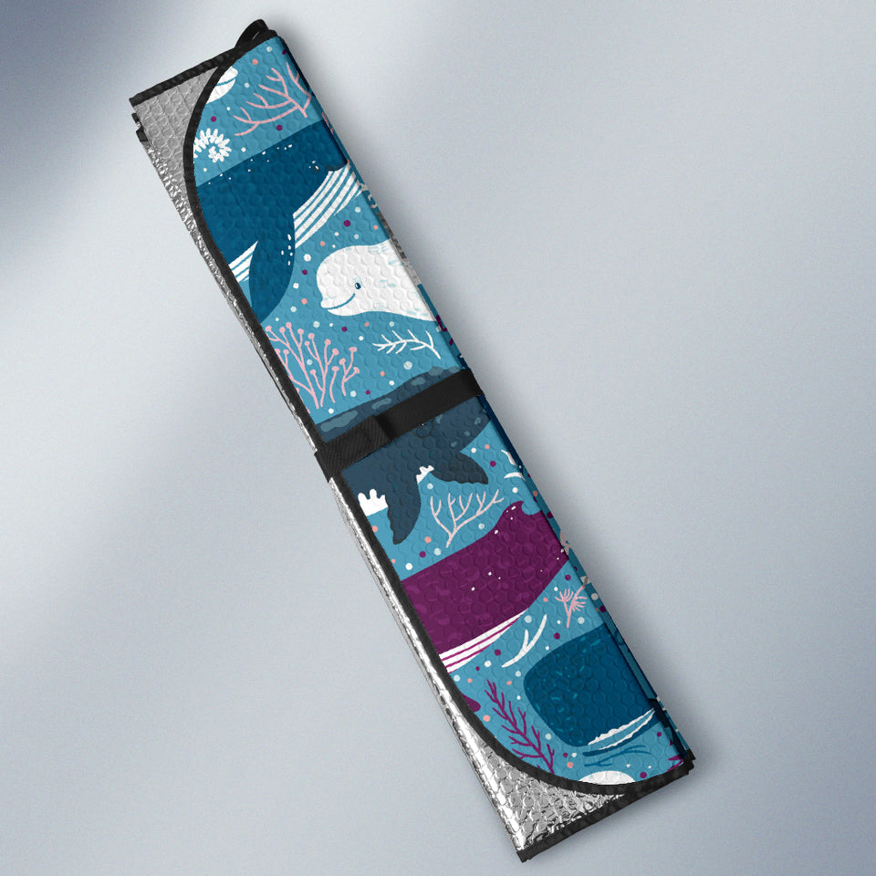 Whale Design Pattern Car Sun Shade