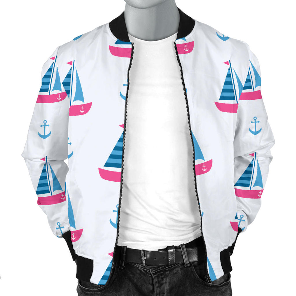 Sailboat Anchor Pattern Men'S Bomber Jacket