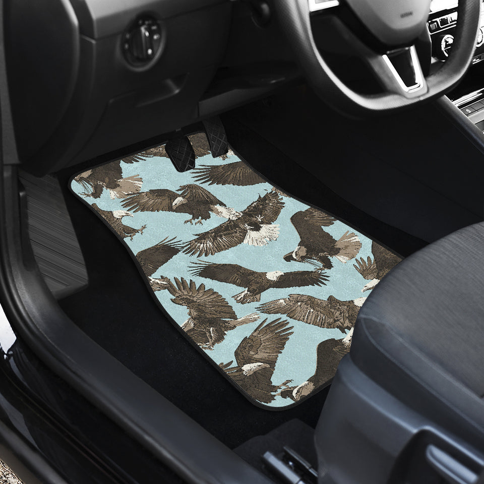 Eagle Pattern Print Design 01 Front and Back Car Mats