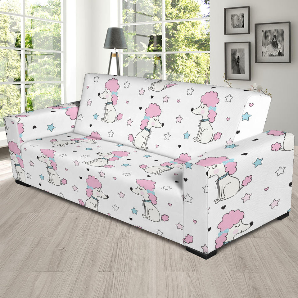 Cute Poodle Dog Star Pattern Sofa Slipcover