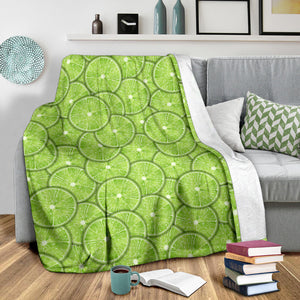 Slices Of Lime Pattern Premium Blanket