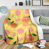 Grapefruit Yellow Background Premium Blanket