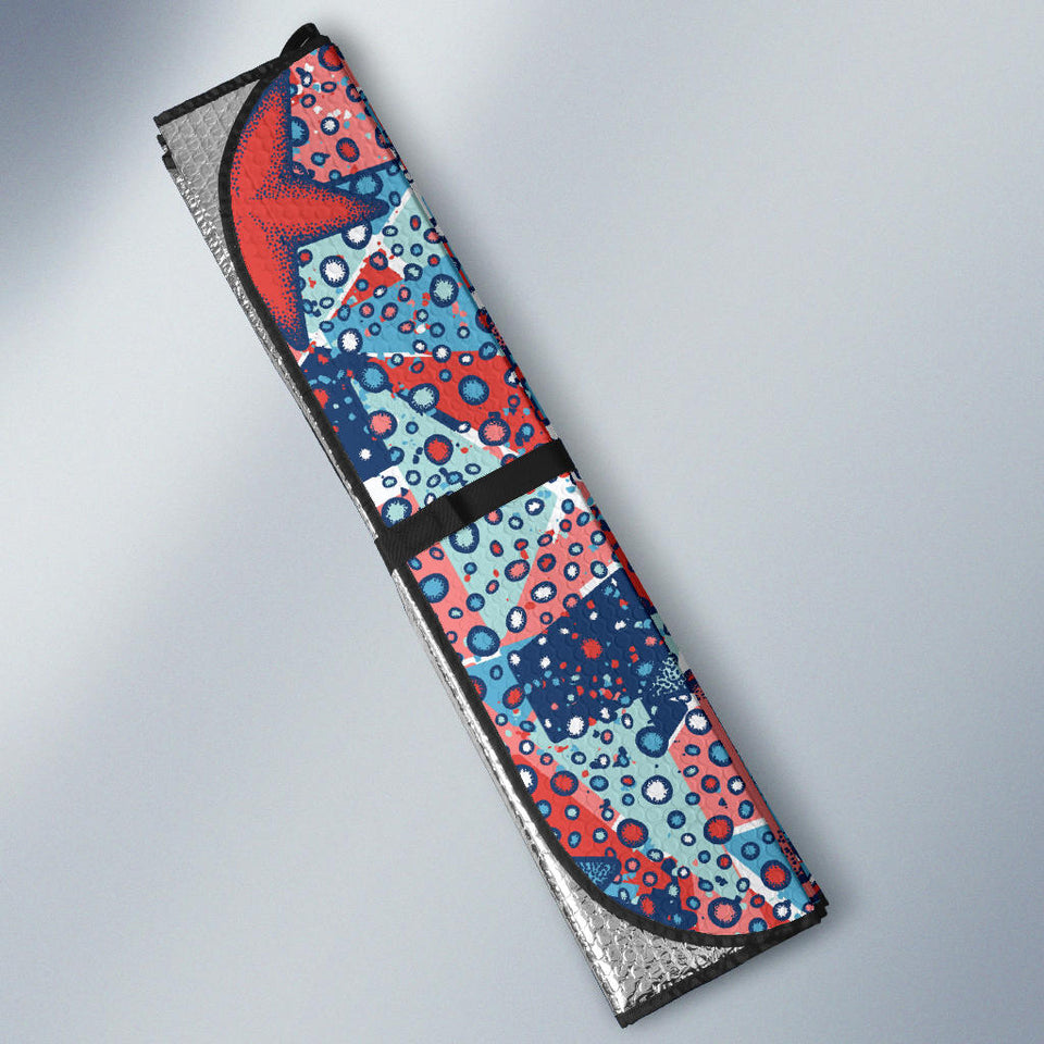 Hand Drawn Colorful Starfish Car Sun Shade