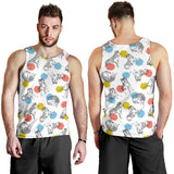 Siberian husky and colorful circle pattern Men Tank Top