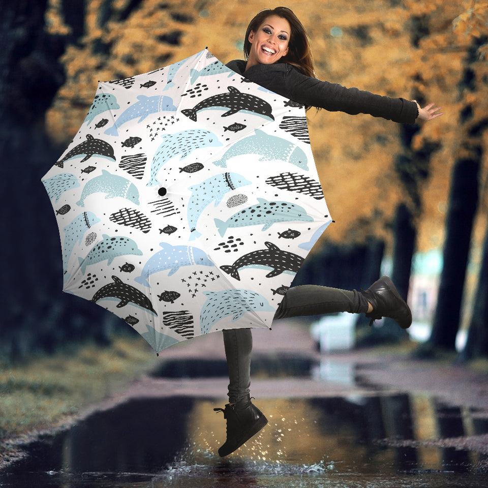 Cute Dolphins Childish Style Pattern Umbrella