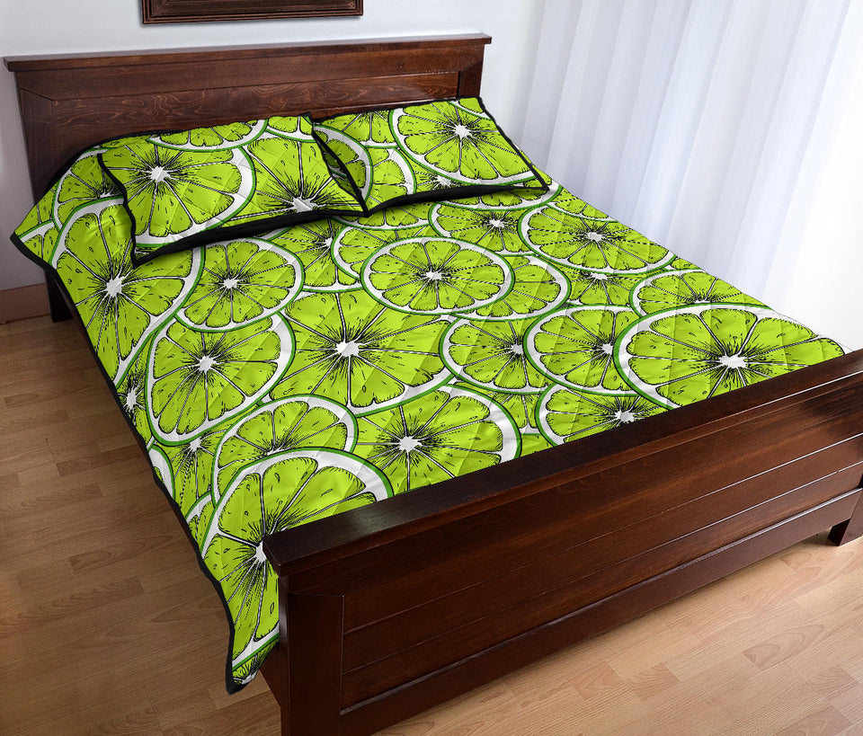 Slices of Lime design pattern Quilt Bed Set