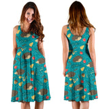 Hedgehog Pattern Print Design 01 Sleeveless Midi Dress