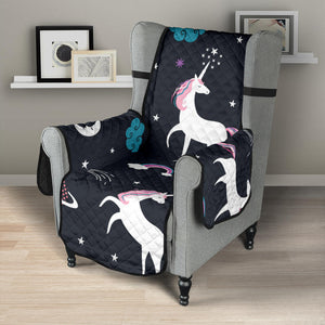 unicorn rainbows moon clound star pattern Chair Cover Protector