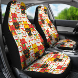 Colorful Maneki Neko Lucky Cat Pattern Universal Fit Car Seat Covers