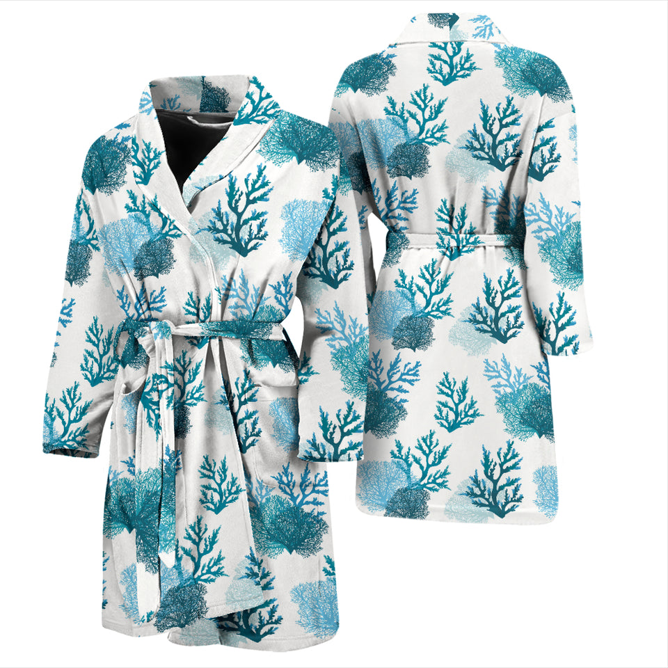 Coral Reef Pattern Print Design 04 Men's Bathrobe