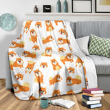 Brown Pomeranian Pattern Premium Blanket
