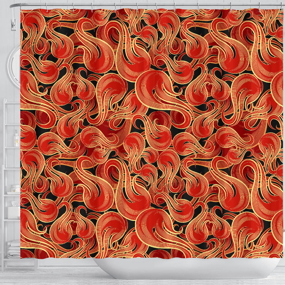 Fire Flame Pattern Shower Curtain Fulfilled In US