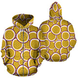 Passion Fruits Slice Pattern Zip Up Hoodie