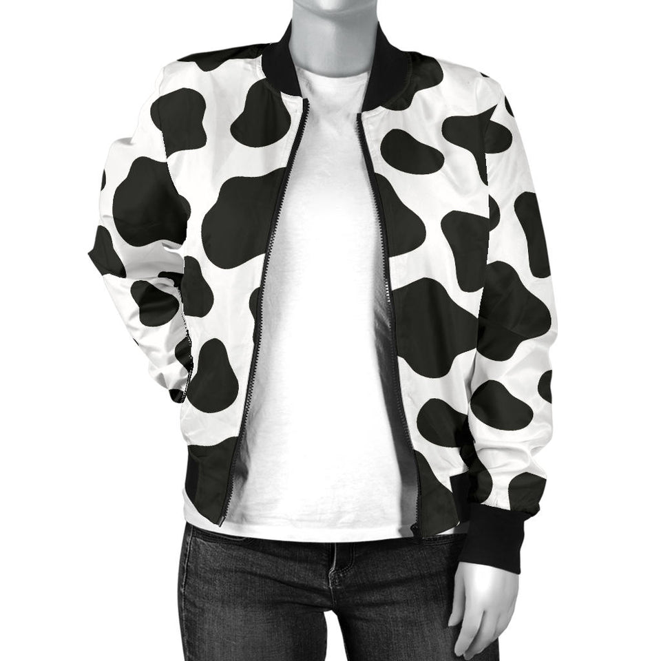 Cow Skin Pattern Women'S Bomber Jacket