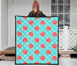 Grapefruit Green Background Premium Quilt