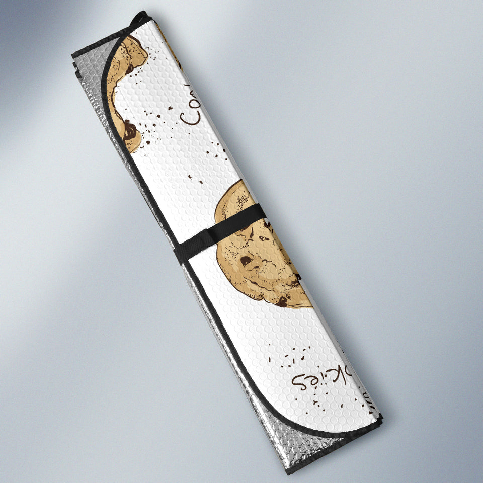 Sketch Style Cookie Pattern Car Sun Shade
