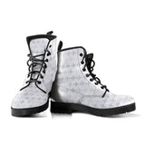 Airplane Print Pattern Leather Boots