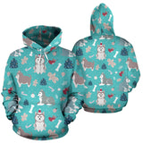 Christmas Cute Siberian Husky Puppie Pattern Men Women Pullover Hoodie