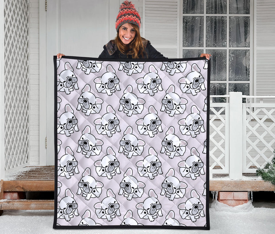 Cute French Bulldog Pattern Premium Quilt