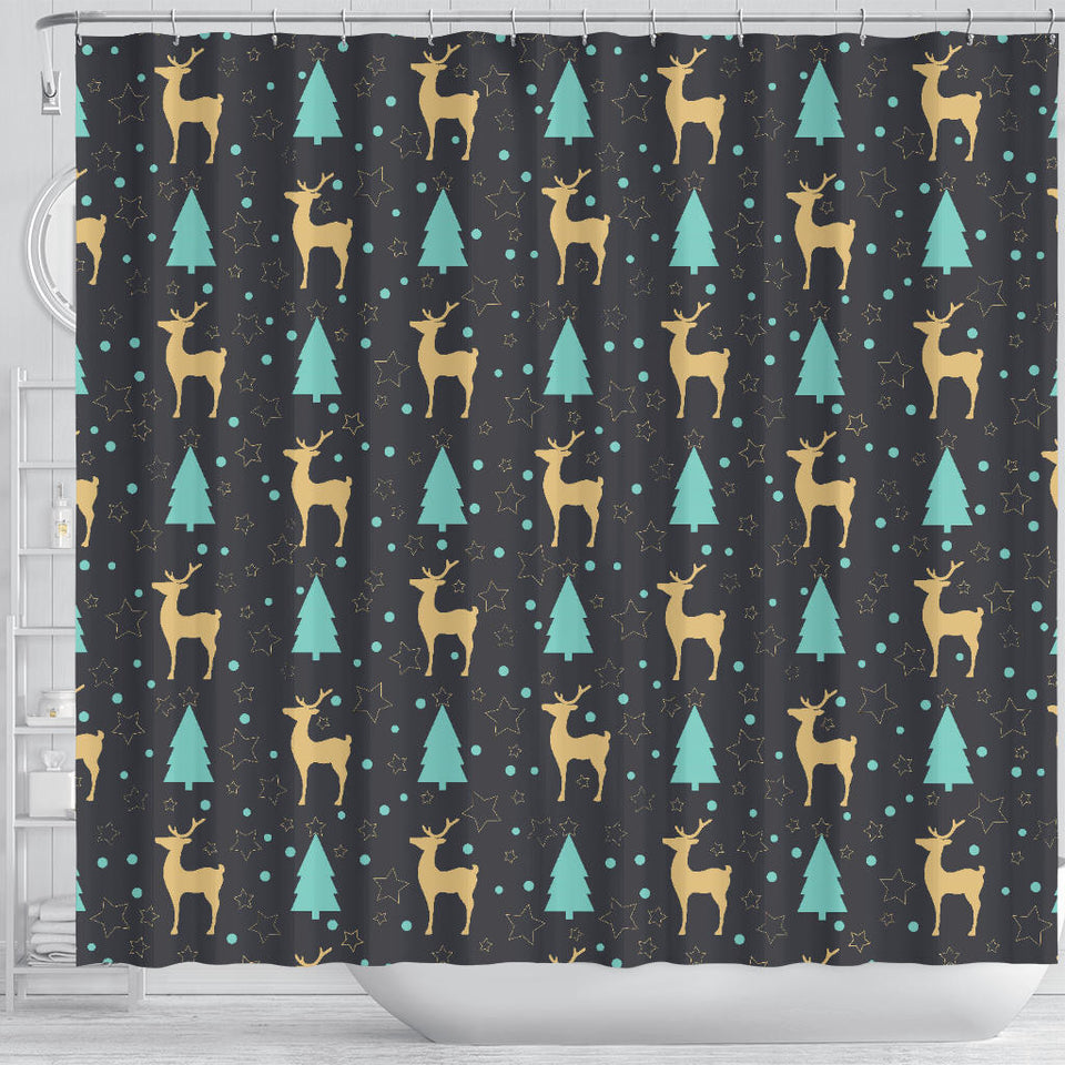 Deers Star Tree Pattern Shower Curtain Fulfilled In US