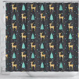 Deers Star Tree Pattern Shower Curtain Fulfilled In US
