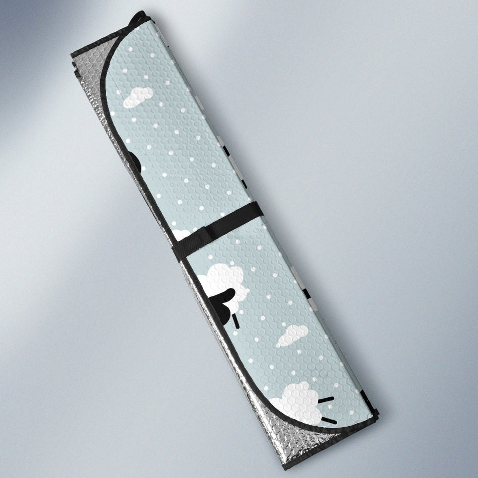 Sheep Polka Dot Cloud Pattern Car Sun Shade