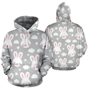 Rabbit Cloud Pattern Men Women Pullover Hoodie