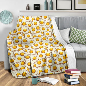 Fried Eggs Pattern Print Design 02 Premium Blanket