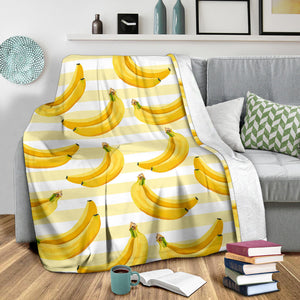 Banana Pattern Blackground Premium Blanket