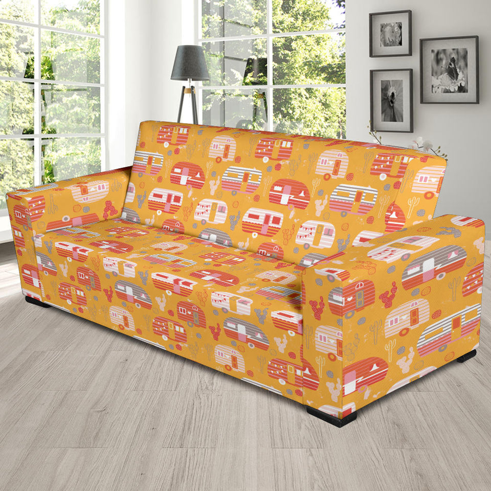 Camper Van Pattern Print Design 04 Sofa Slipcover