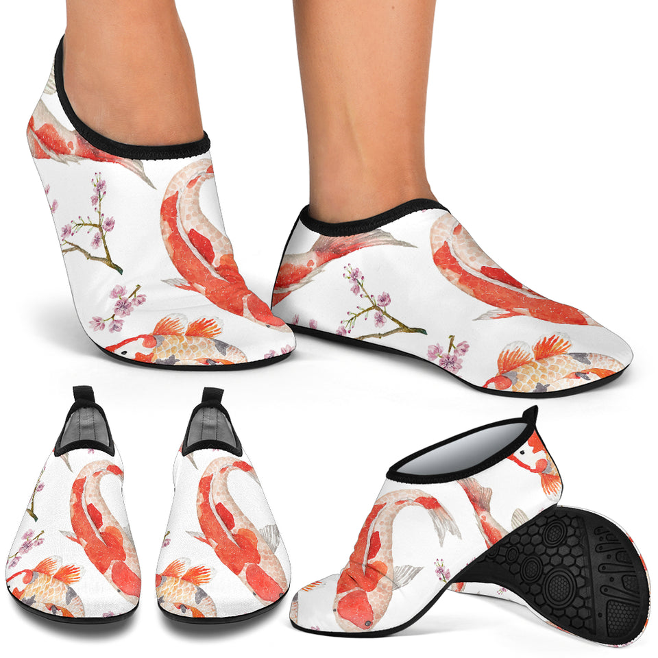 Watercolor Koi Fish Carp Fish Pattern Aqua Shoes